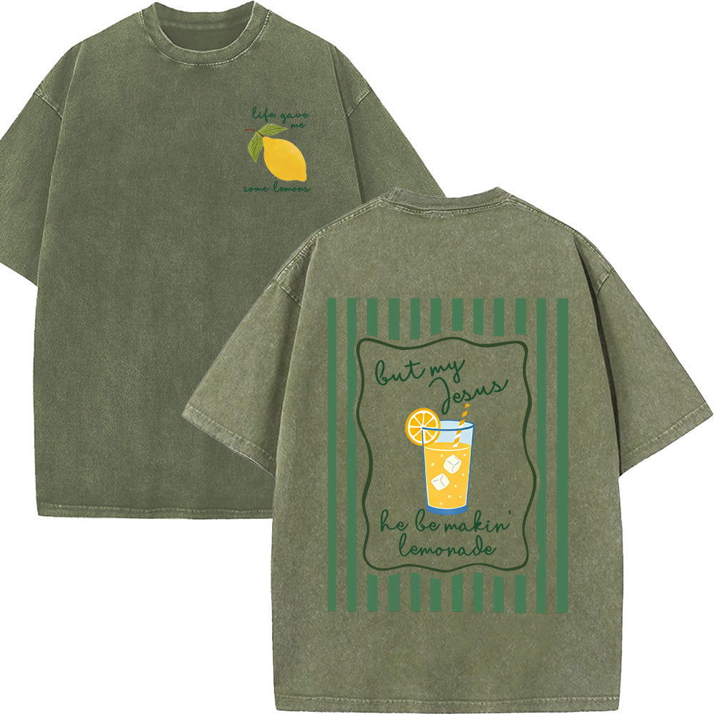 Jesus Lemonade Christian Unisex Washed T-Shirt