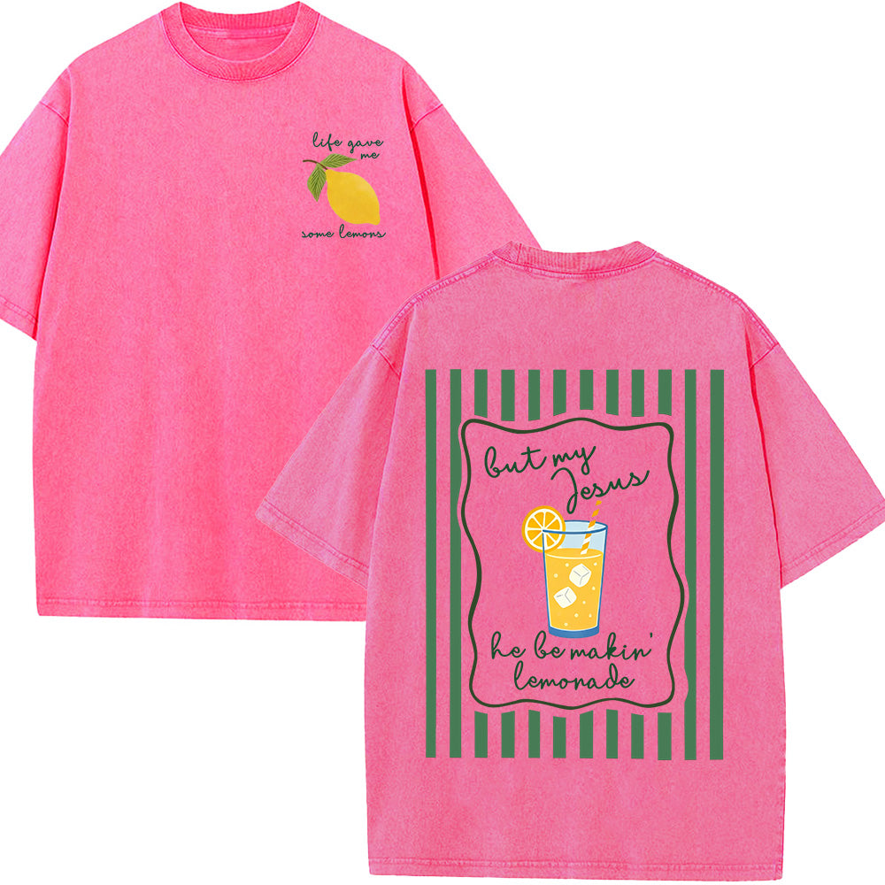 Jesus Lemonade Christian Unisex Washed T-Shirt
