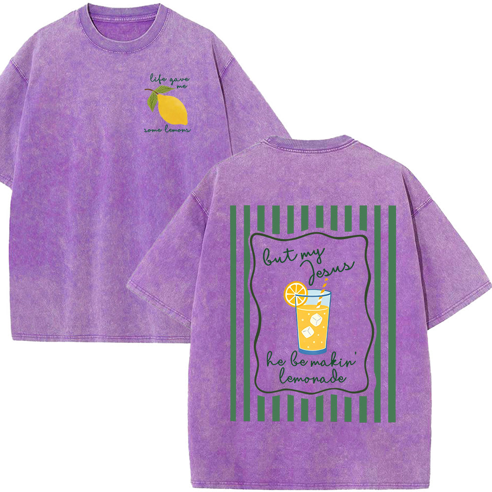 Jesus Lemonade Christian Unisex Washed T-Shirt