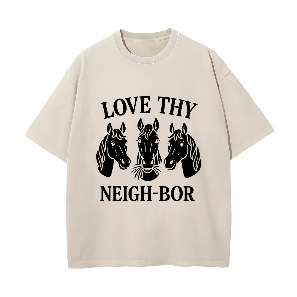 Love Thy Neighbor Christian Unisex Washed T-Shirt