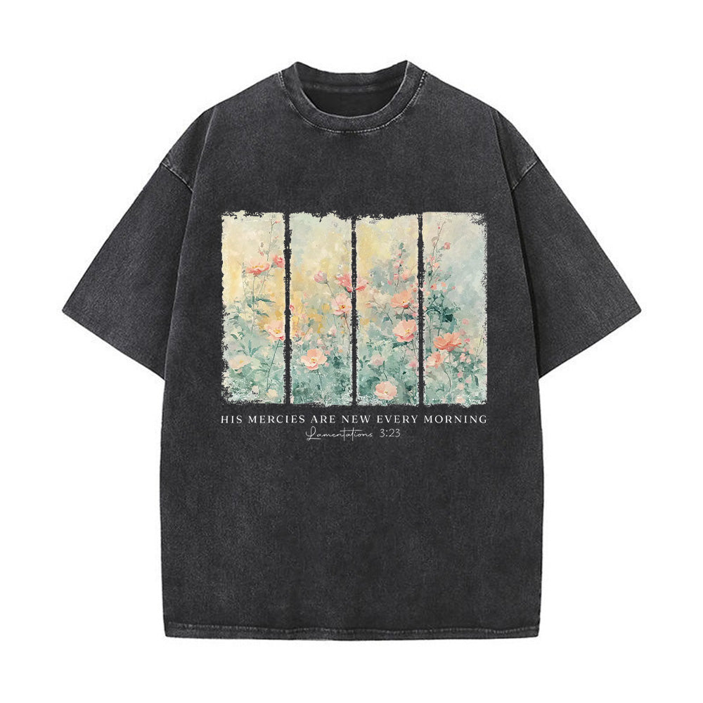 His Mercies Are New Every Morning Unisex Washed T-Shirt