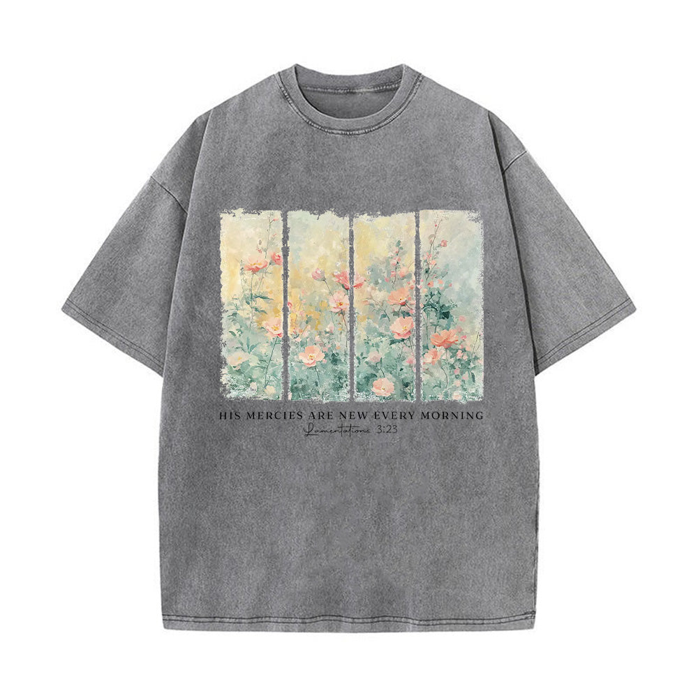 His Mercies Are New Every Morning Unisex Washed T-Shirt