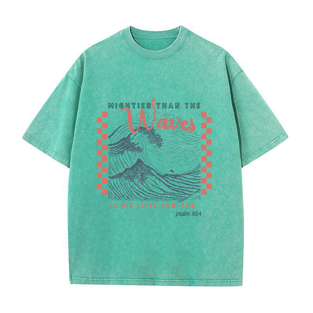 Mightier than the Waves Unisex Washed T-Shirt