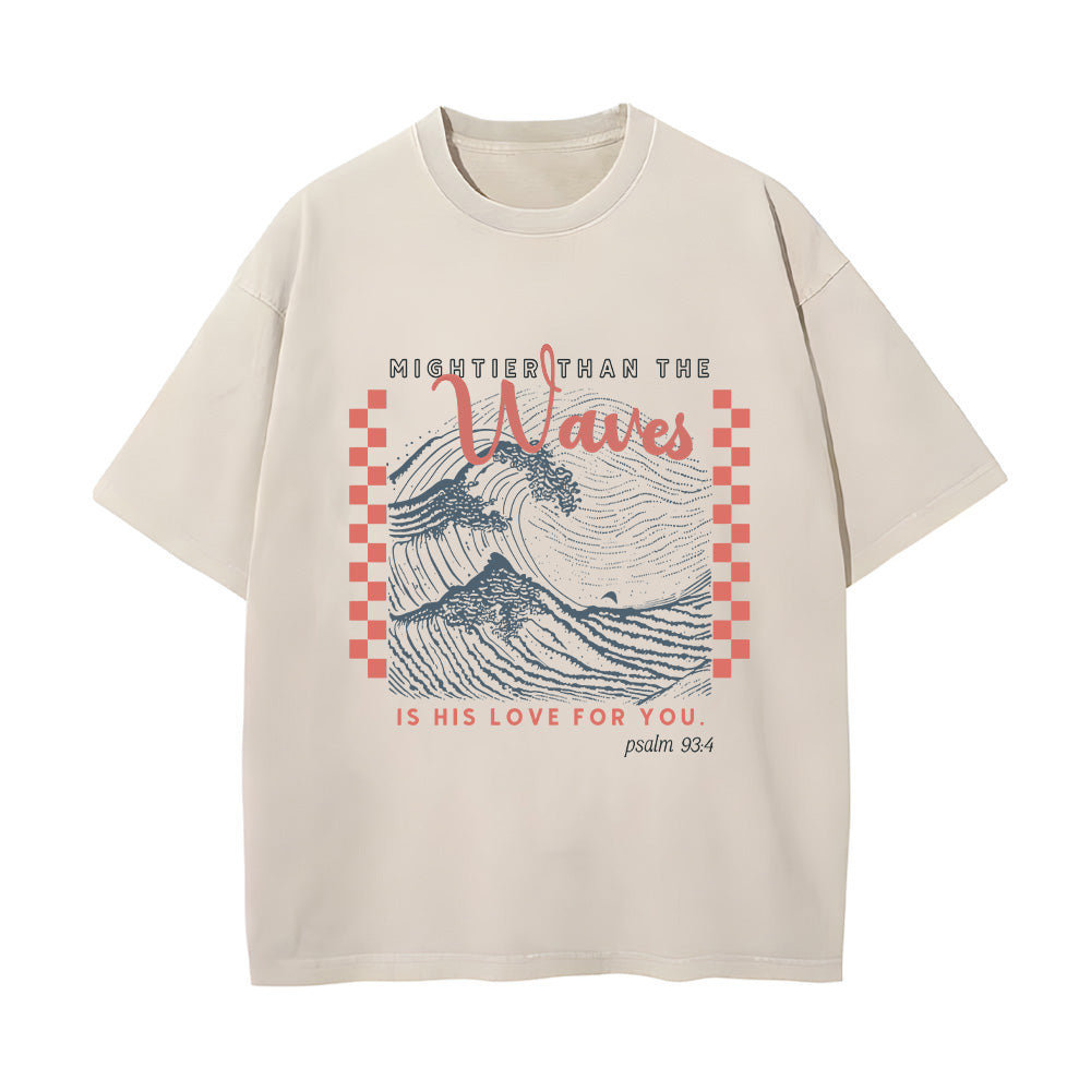 Mightier than the Waves Unisex Washed T-Shirt
