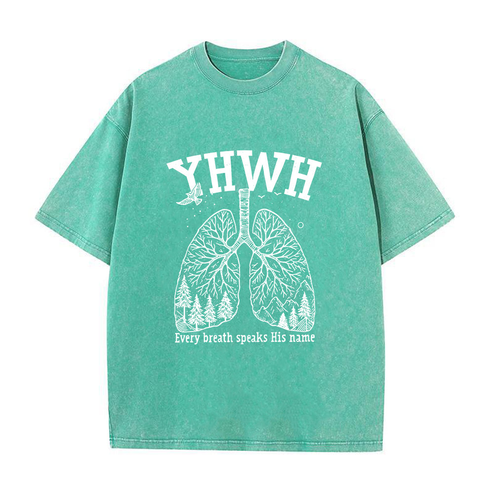 Lung-Shaped Forest Interior Graphic Unisex Washed T-Shirt