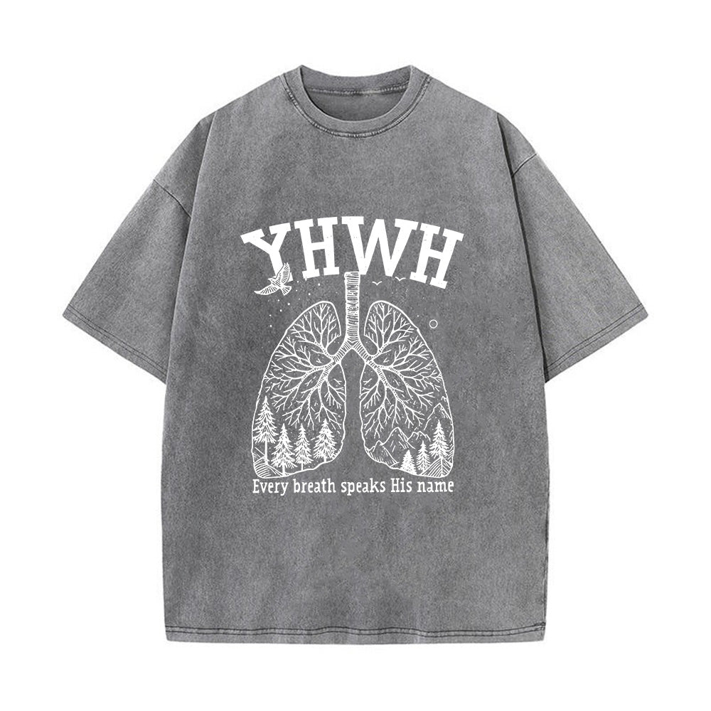 Lung-Shaped Forest Interior Graphic Unisex Washed T-Shirt