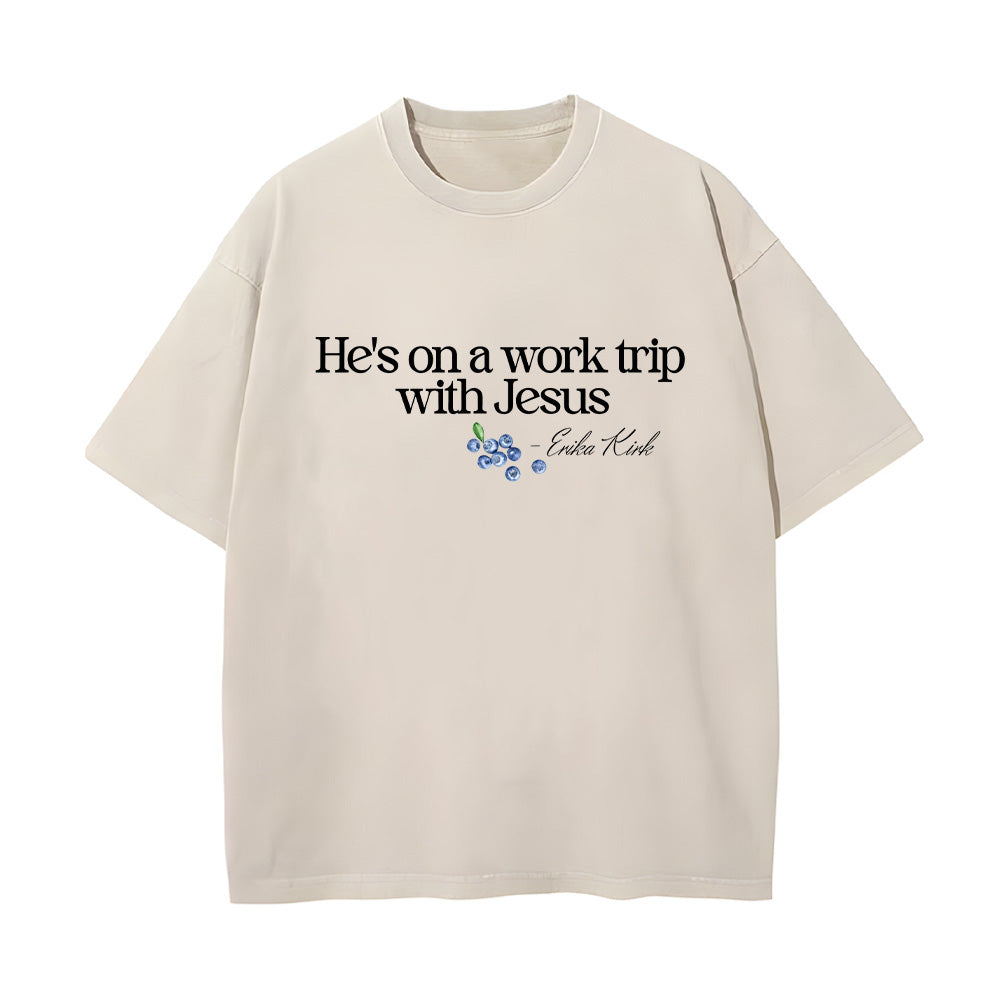Work Trip with Jesus Unisex Washed T-Shirt
