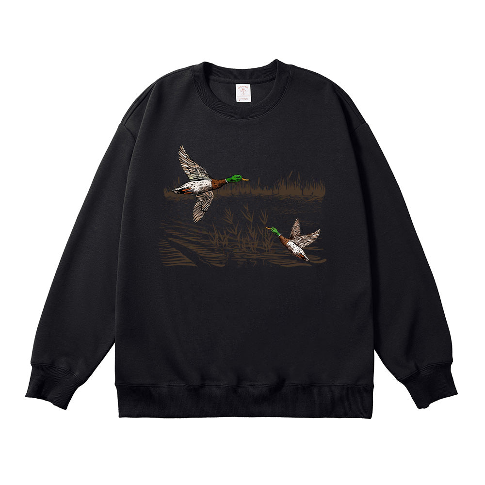 Retro Mallard Ducks Fall Unisex Cotton Sweatshirt