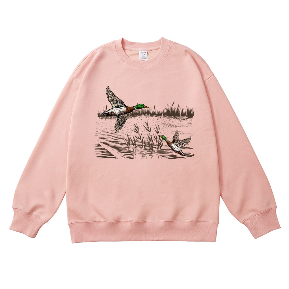 Retro Mallard Ducks Fall Unisex Cotton Sweatshirt