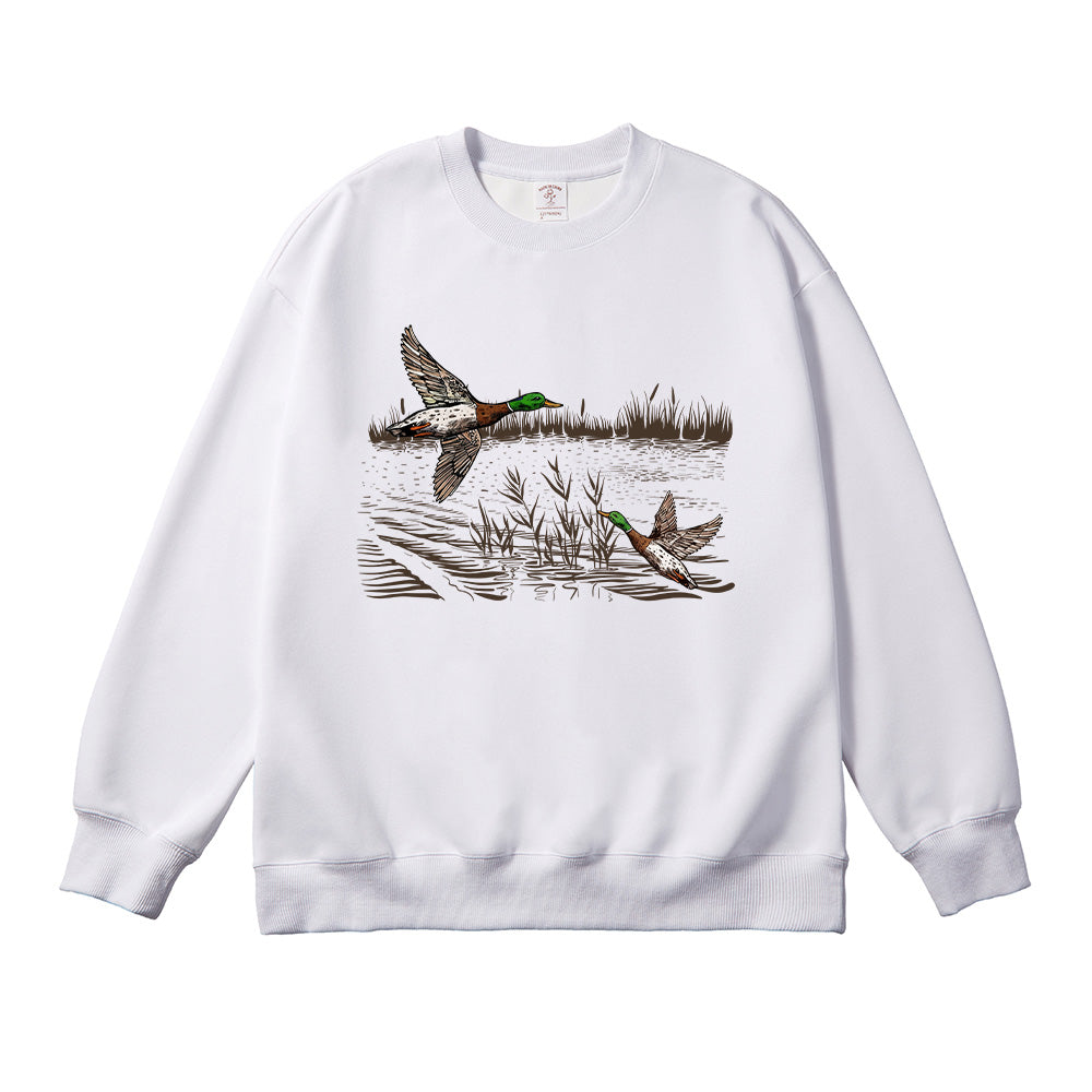 Retro Mallard Ducks Fall Unisex Cotton Sweatshirt