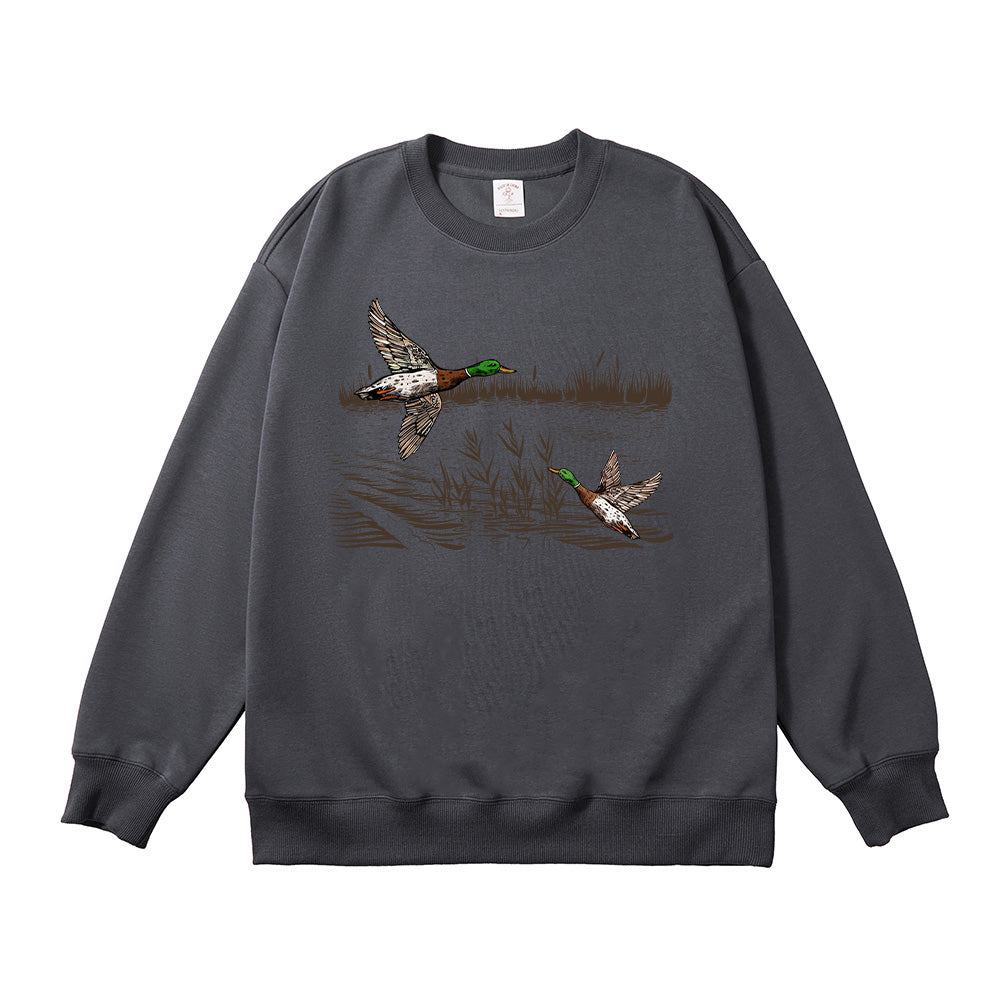 Retro Mallard Ducks Fall Unisex Cotton Sweatshirt