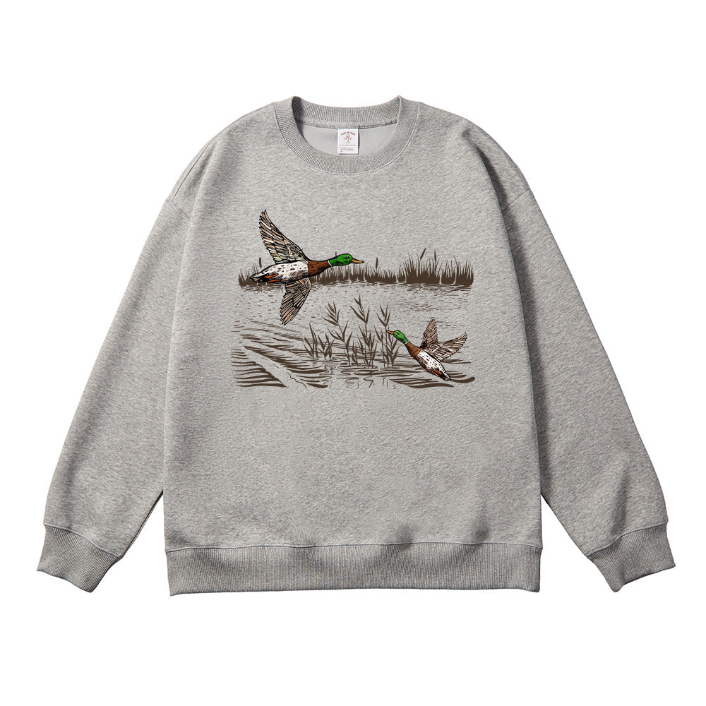 Retro Mallard Ducks Fall Unisex Cotton Sweatshirt