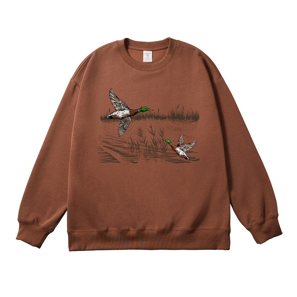 Retro Mallard Ducks Fall Unisex Cotton Sweatshirt