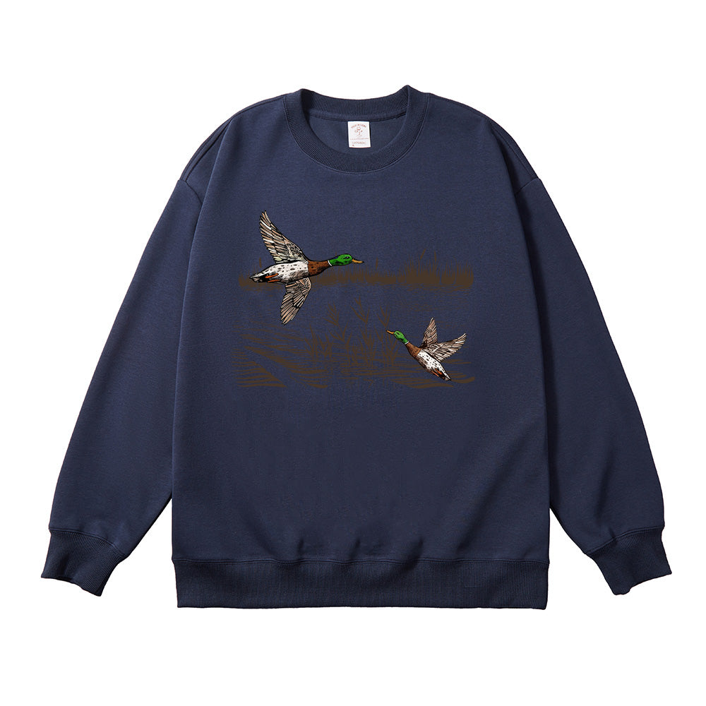 Retro Mallard Ducks Fall Unisex Cotton Sweatshirt
