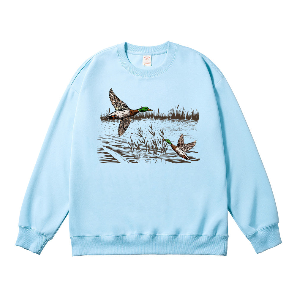 Retro Mallard Ducks Fall Unisex Cotton Sweatshirt