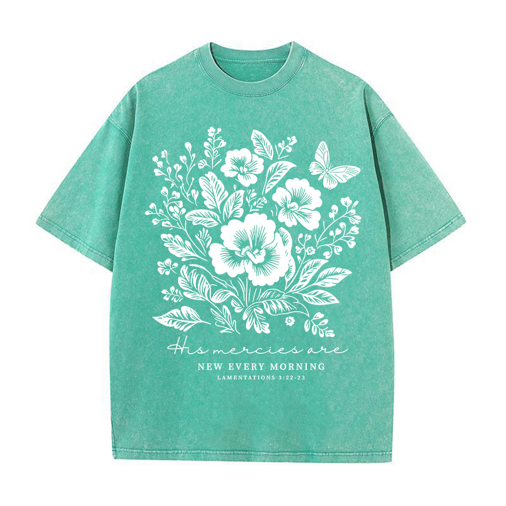 Fall Flowers Christian Unisex Washed T-Shirt