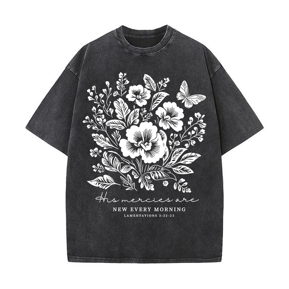 Fall Flowers Christian Unisex Washed T-Shirt