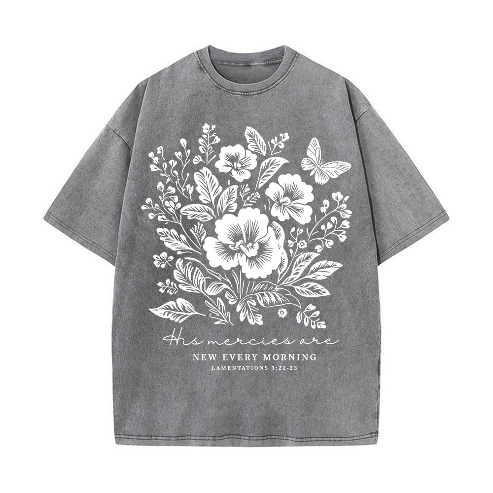 Fall Flowers Christian Unisex Washed T-Shirt