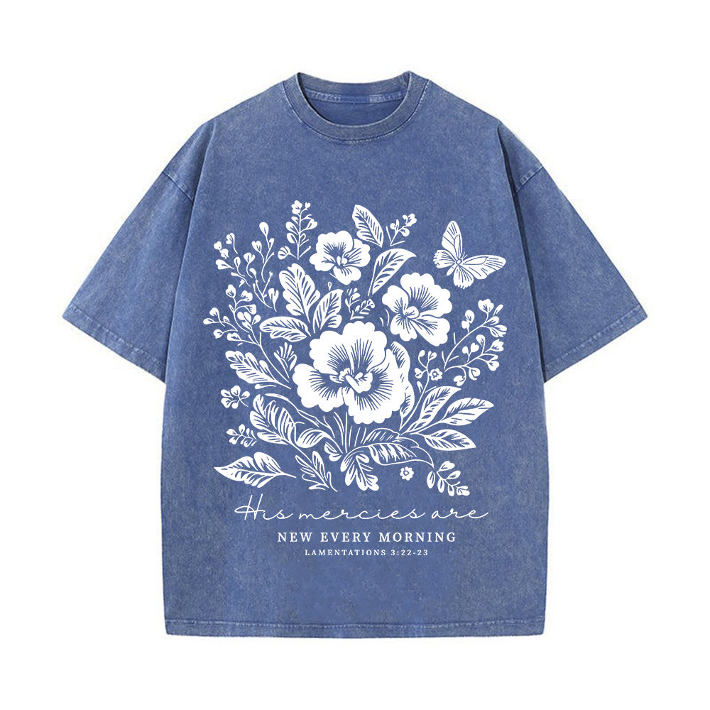 Fall Flowers Christian Unisex Washed T-Shirt