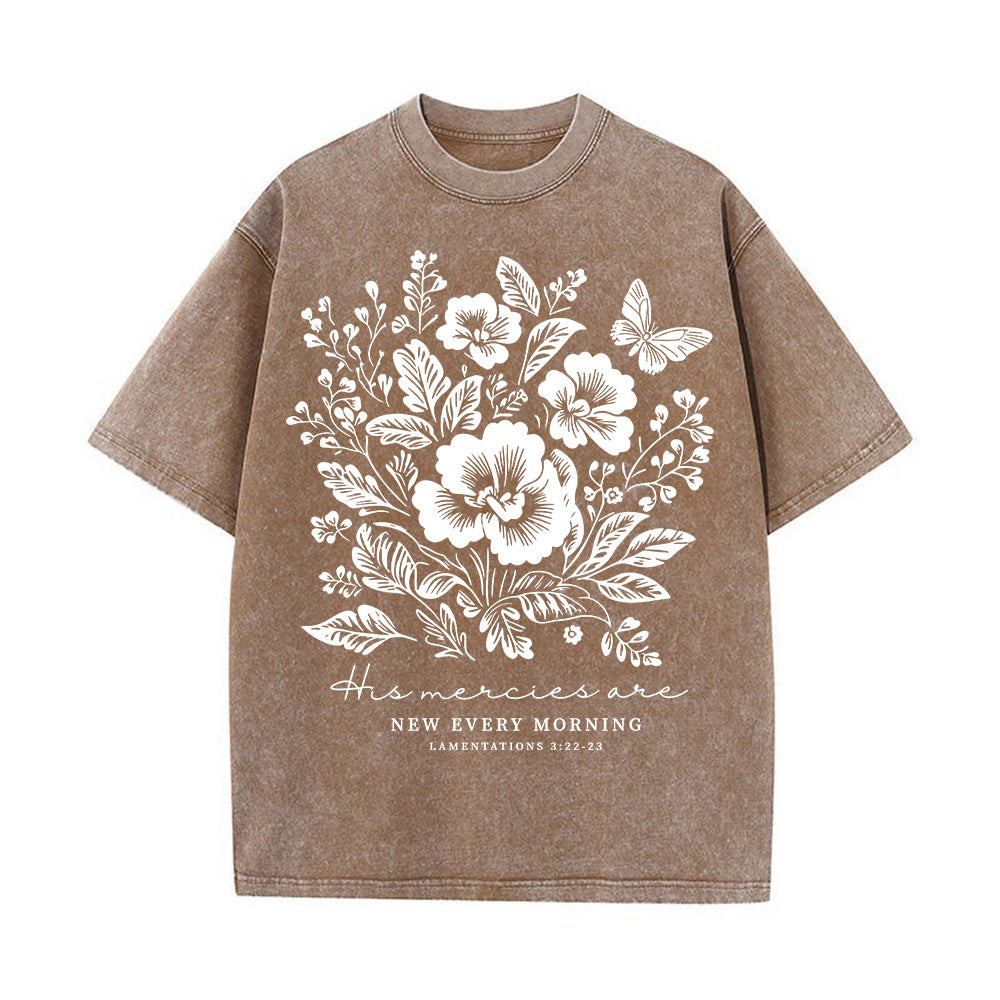Fall Flowers Christian Unisex Washed T-Shirt