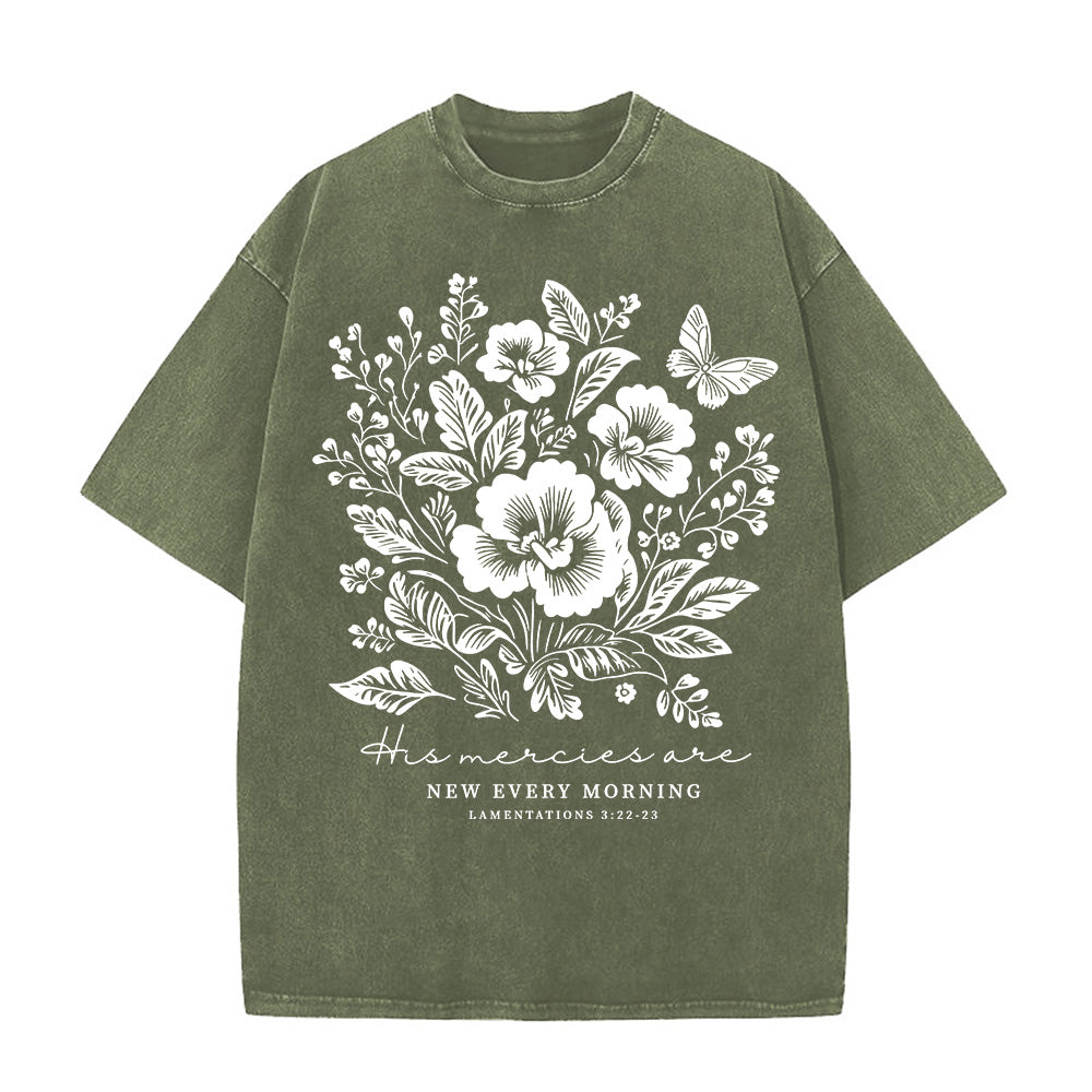 Fall Flowers Christian Unisex Washed T-Shirt