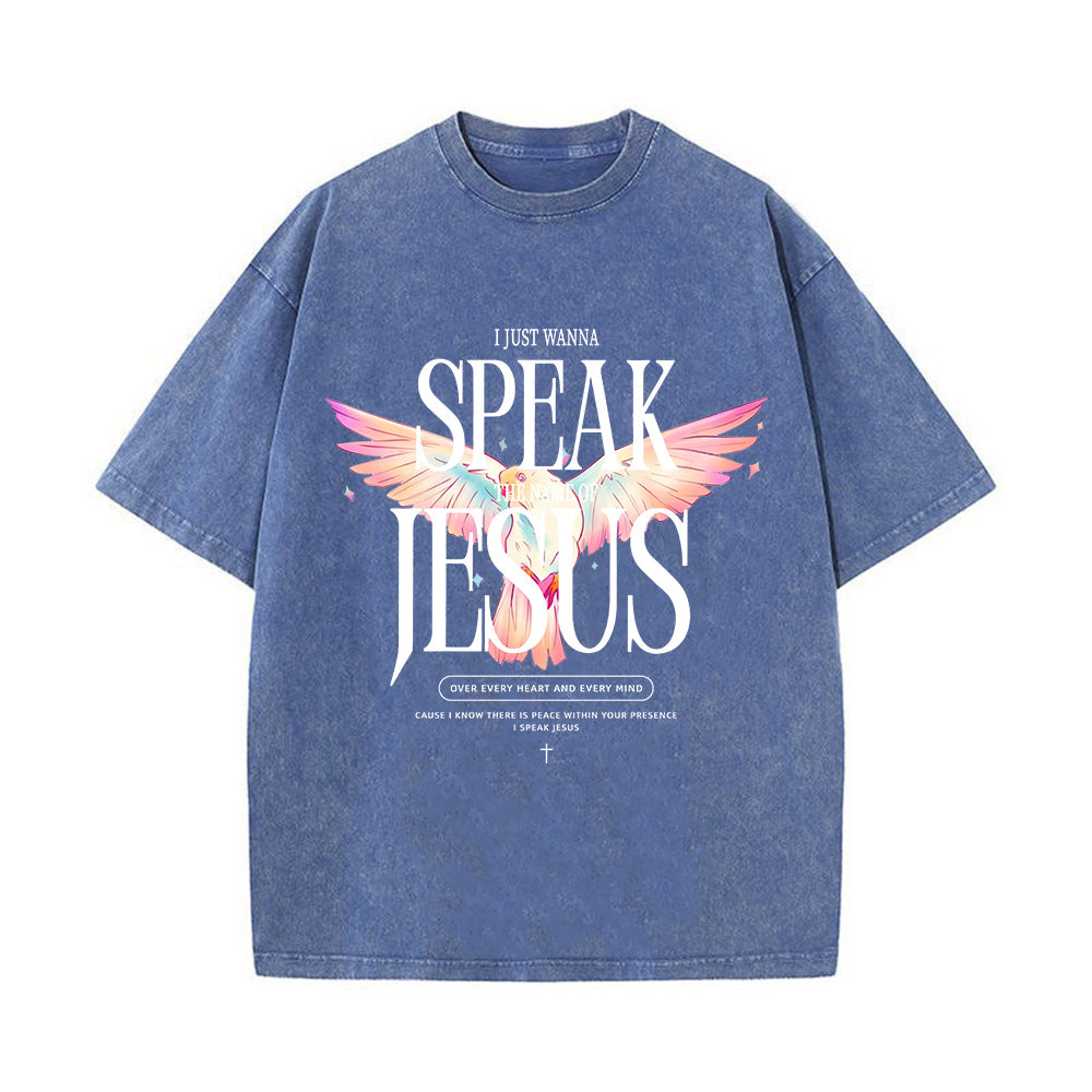 I Just Wanna Speak Jesus Unisex Washed T-Shirt