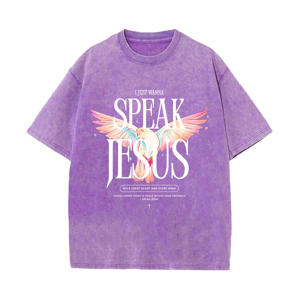 I Just Wanna Speak Jesus Unisex Washed T-Shirt