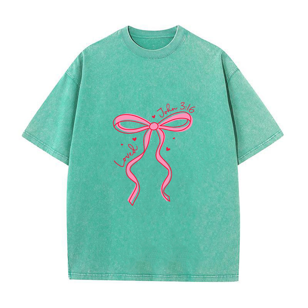 Loved John 3:16 Christian Unisex Washed T-Shirt