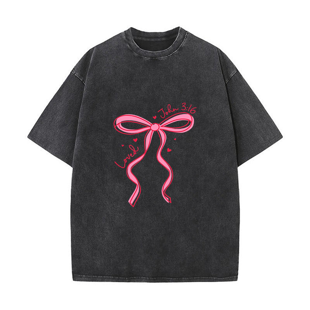 Loved John 3:16 Christian Unisex Washed T-Shirt