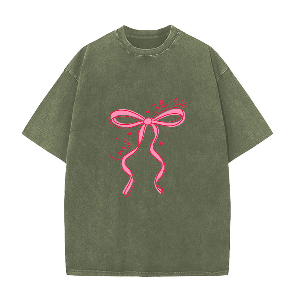 Loved John 3:16 Christian Unisex Washed T-Shirt