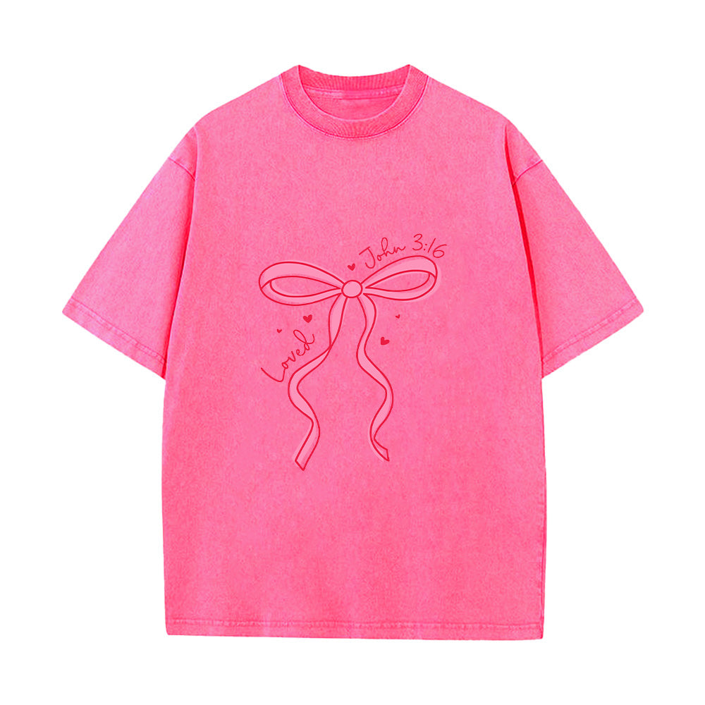 Loved John 3:16 Christian Unisex Washed T-Shirt