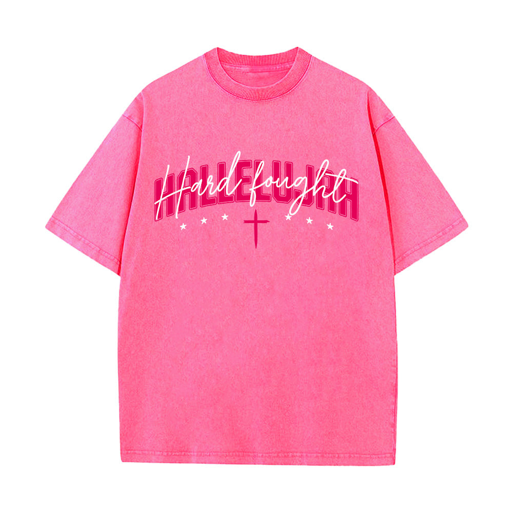Hard Fought Hallelujah Unisex Washed T-Shirt