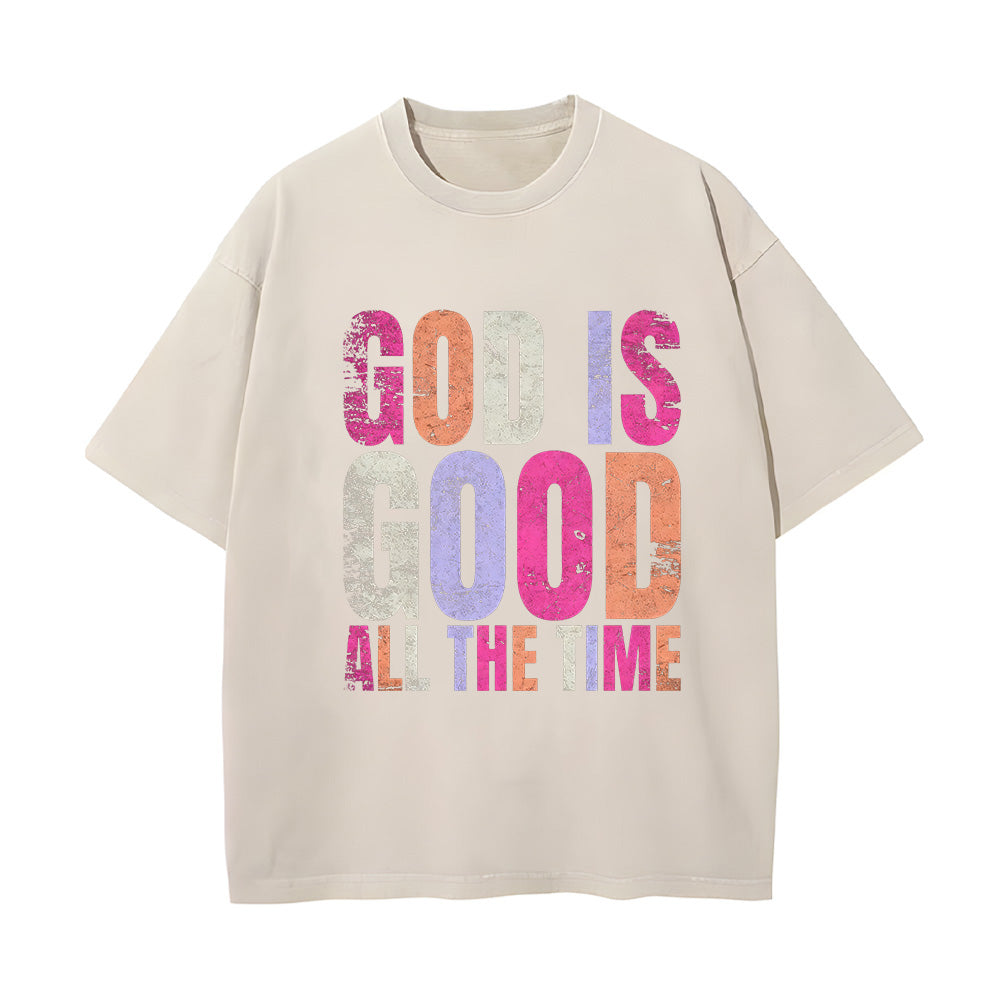 God Is Good Christian Unisex Washed T-Shirt