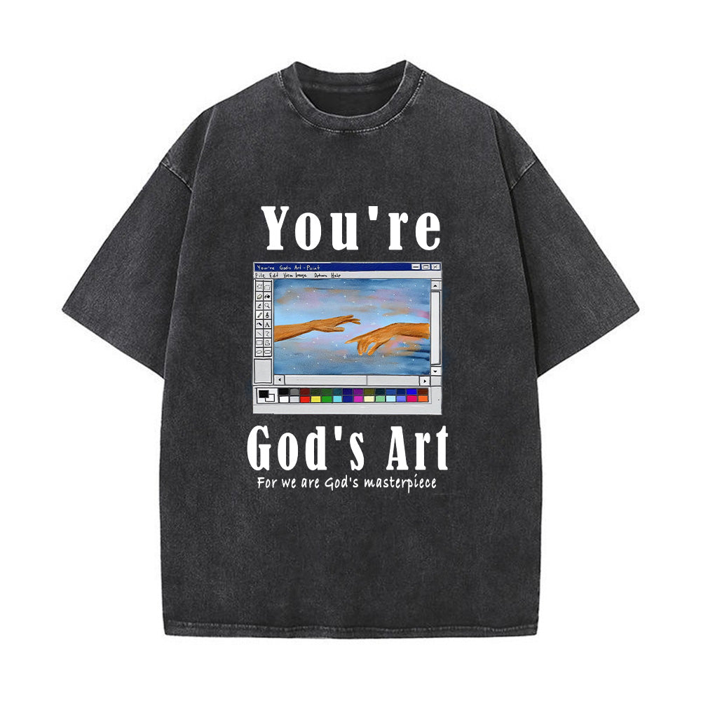 You're God's Art Christian Unisex Washed T-Shirt