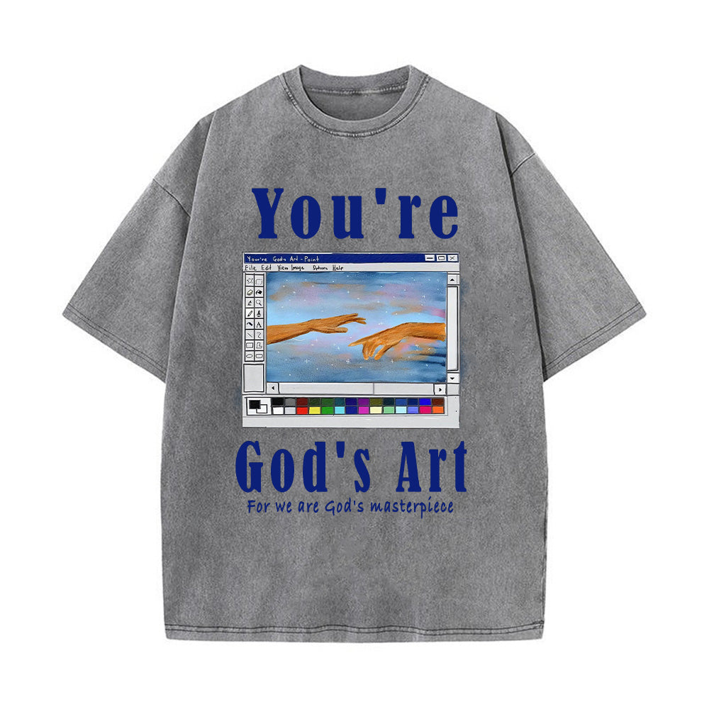 You're God's Art Christian Unisex Washed T-Shirt