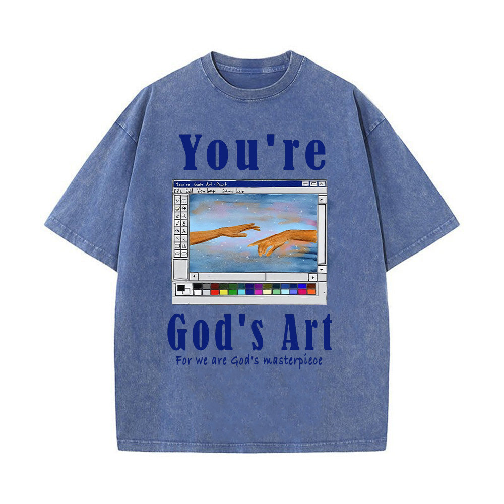 You're God's Art Christian Unisex Washed T-Shirt
