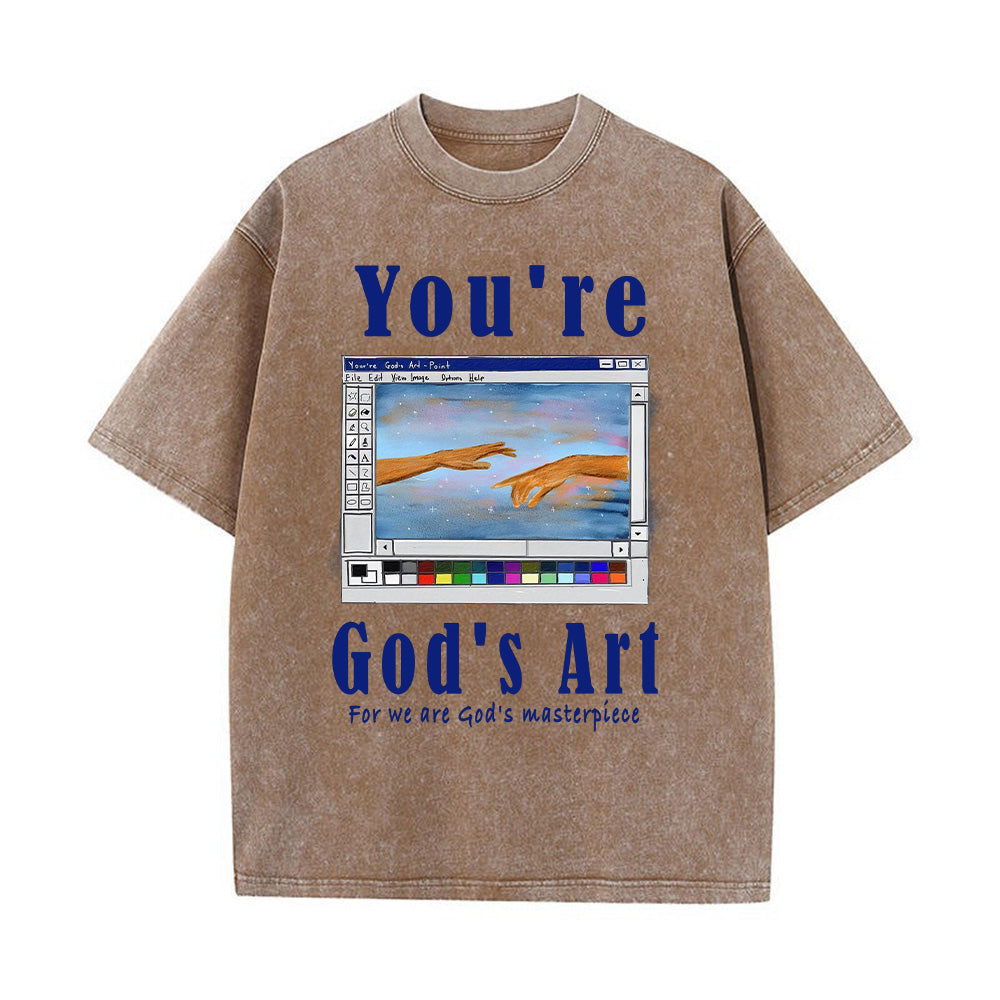 You're God's Art Christian Unisex Washed T-Shirt
