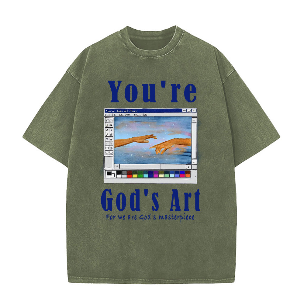 You're God's Art Christian Unisex Washed T-Shirt