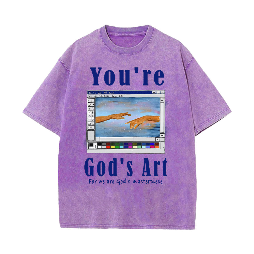 You're God's Art Christian Unisex Washed T-Shirt