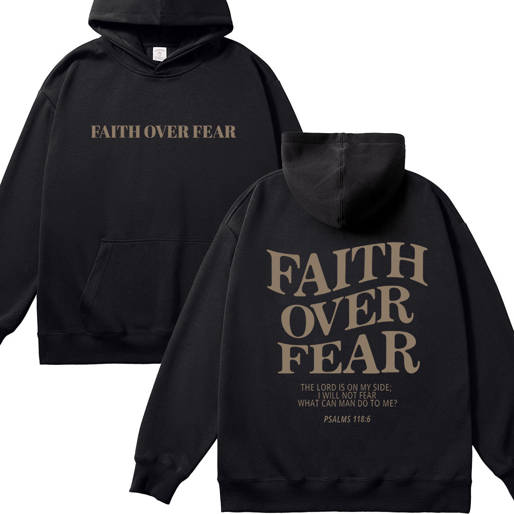 Faith Over Fear Christian Unisex Cotton Hoodie