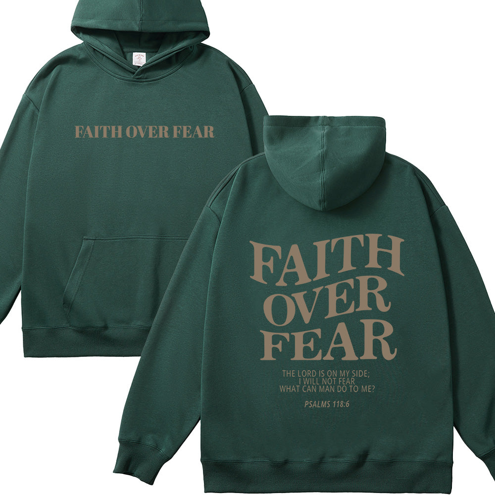 Faith Over Fear Christian Unisex Cotton Hoodie