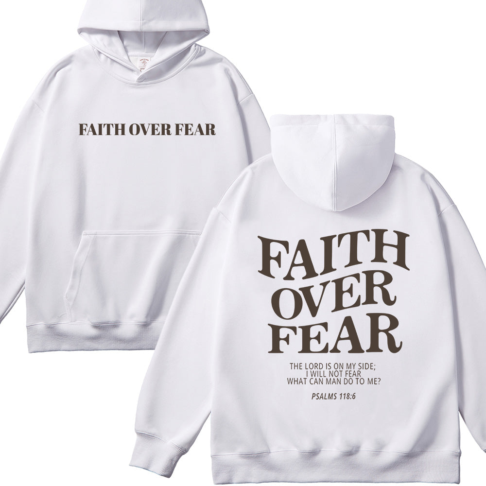 Faith Over Fear Christian Unisex Cotton Hoodie