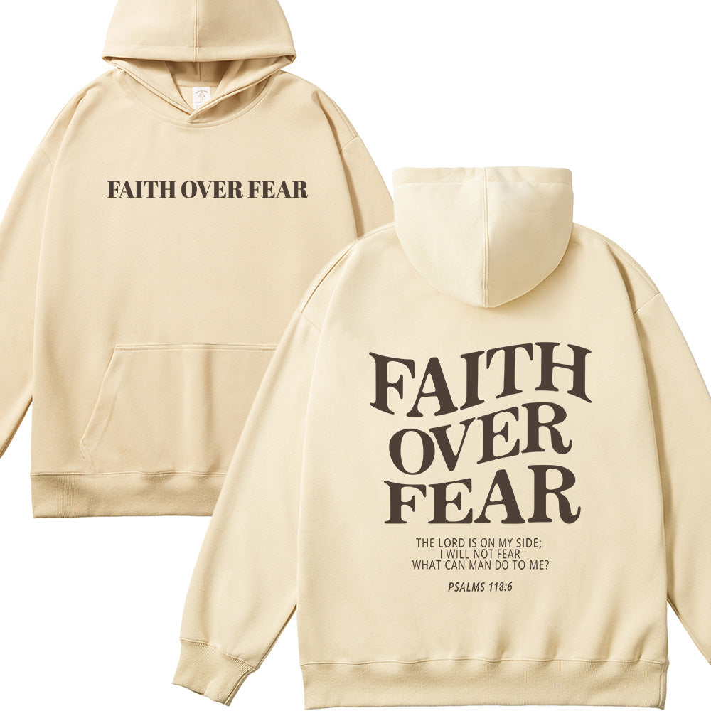 Faith Over Fear Christian Unisex Cotton Hoodie