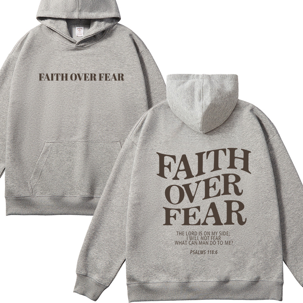 Faith Over Fear Christian Unisex Cotton Hoodie