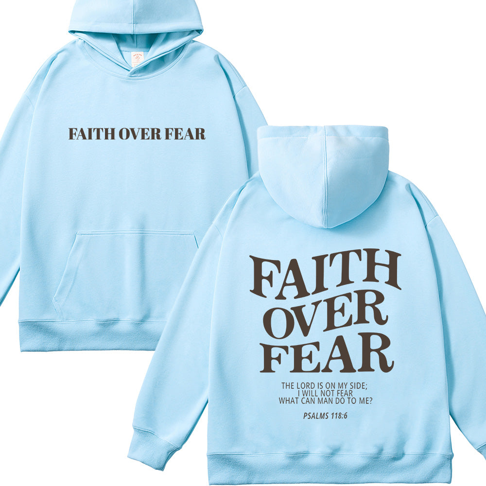 Faith Over Fear Christian Unisex Cotton Hoodie
