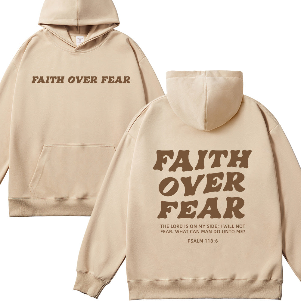 Faith Over Fear Psalm 118:6 Christian Unisex Cotton Hoodie
