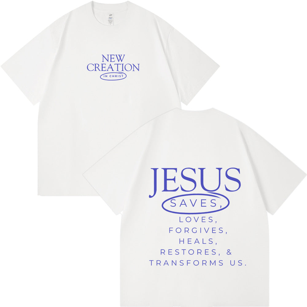 Jesus Saves Christian Unisex Cotton T-Shirt