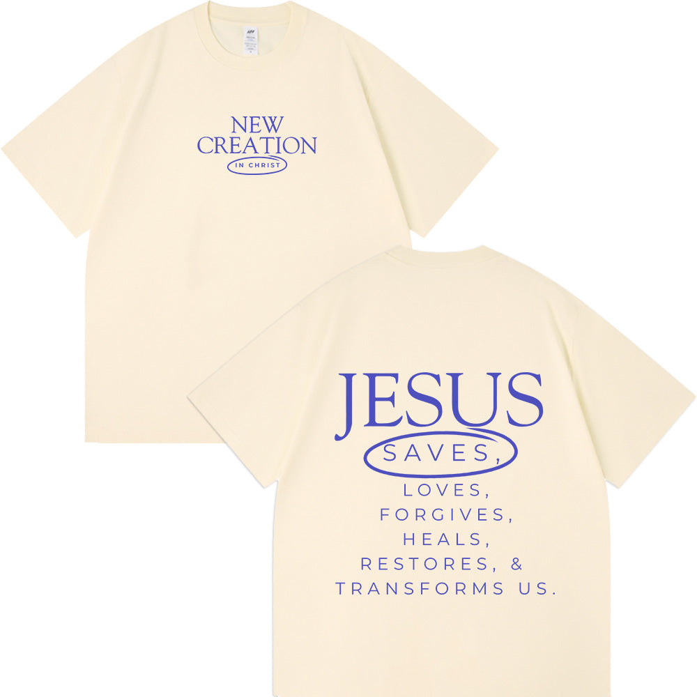 Jesus Saves Christian Unisex Cotton T-Shirt