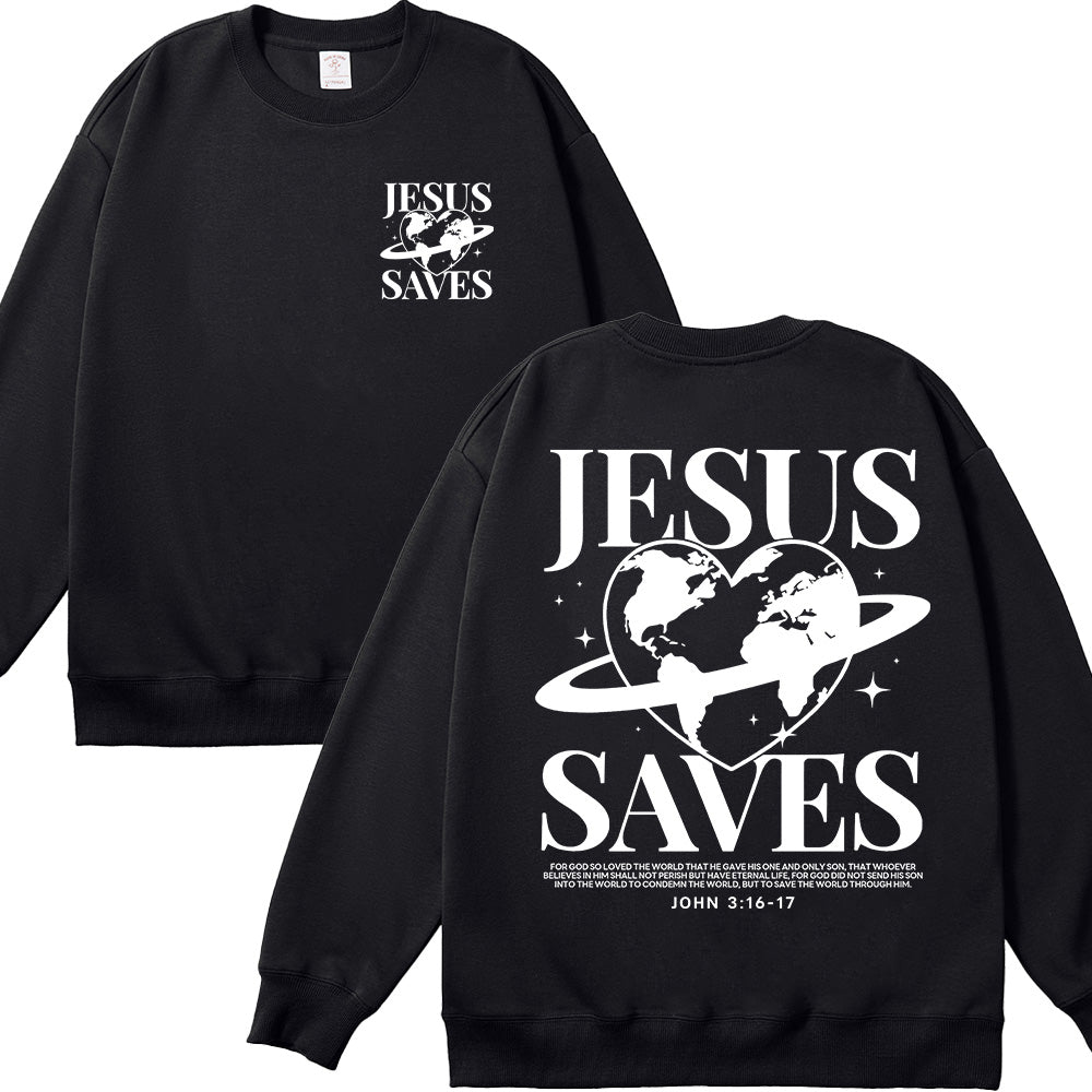 Jesus Saves Unisex Cotton Sweatshirt