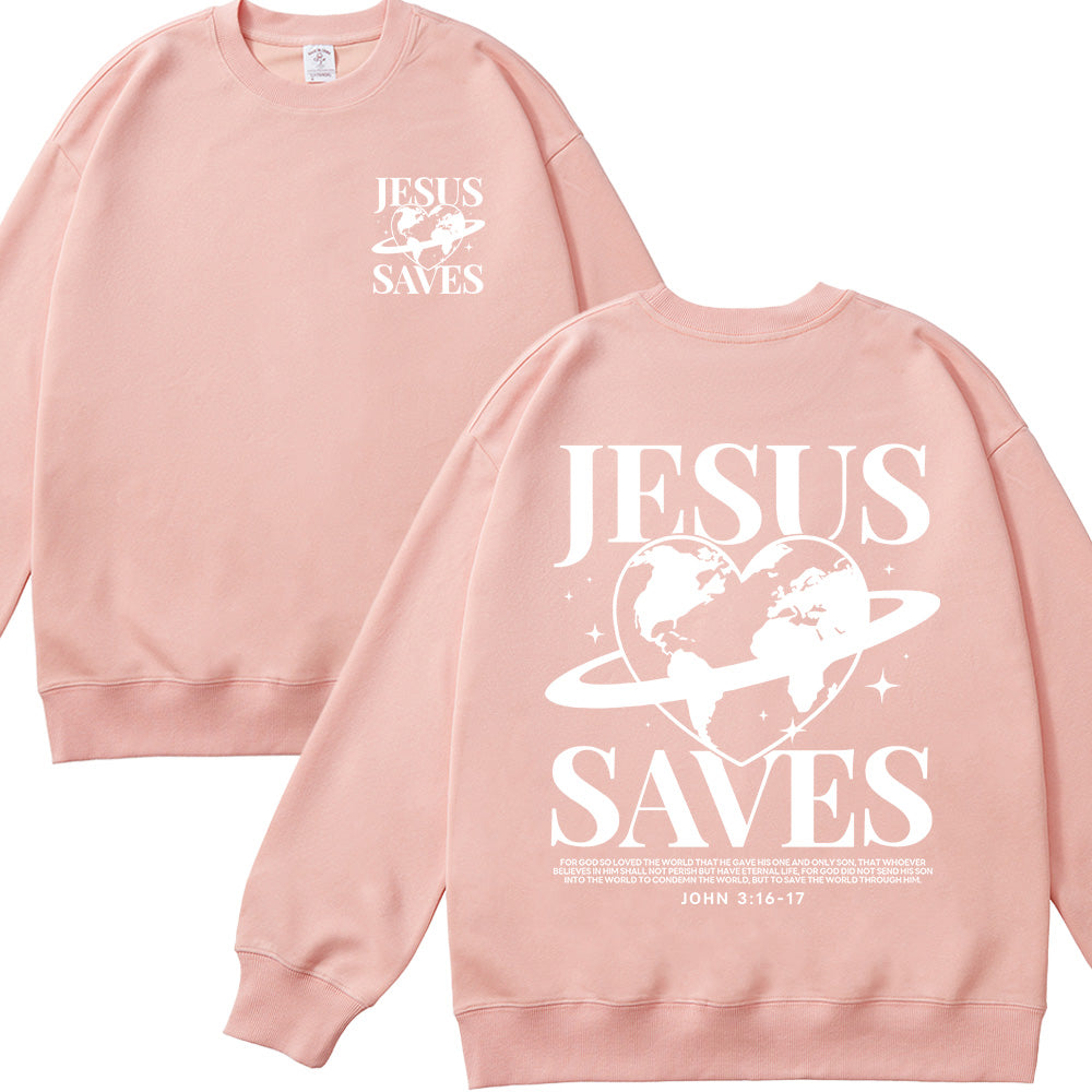 Jesus Saves Unisex Cotton Sweatshirt